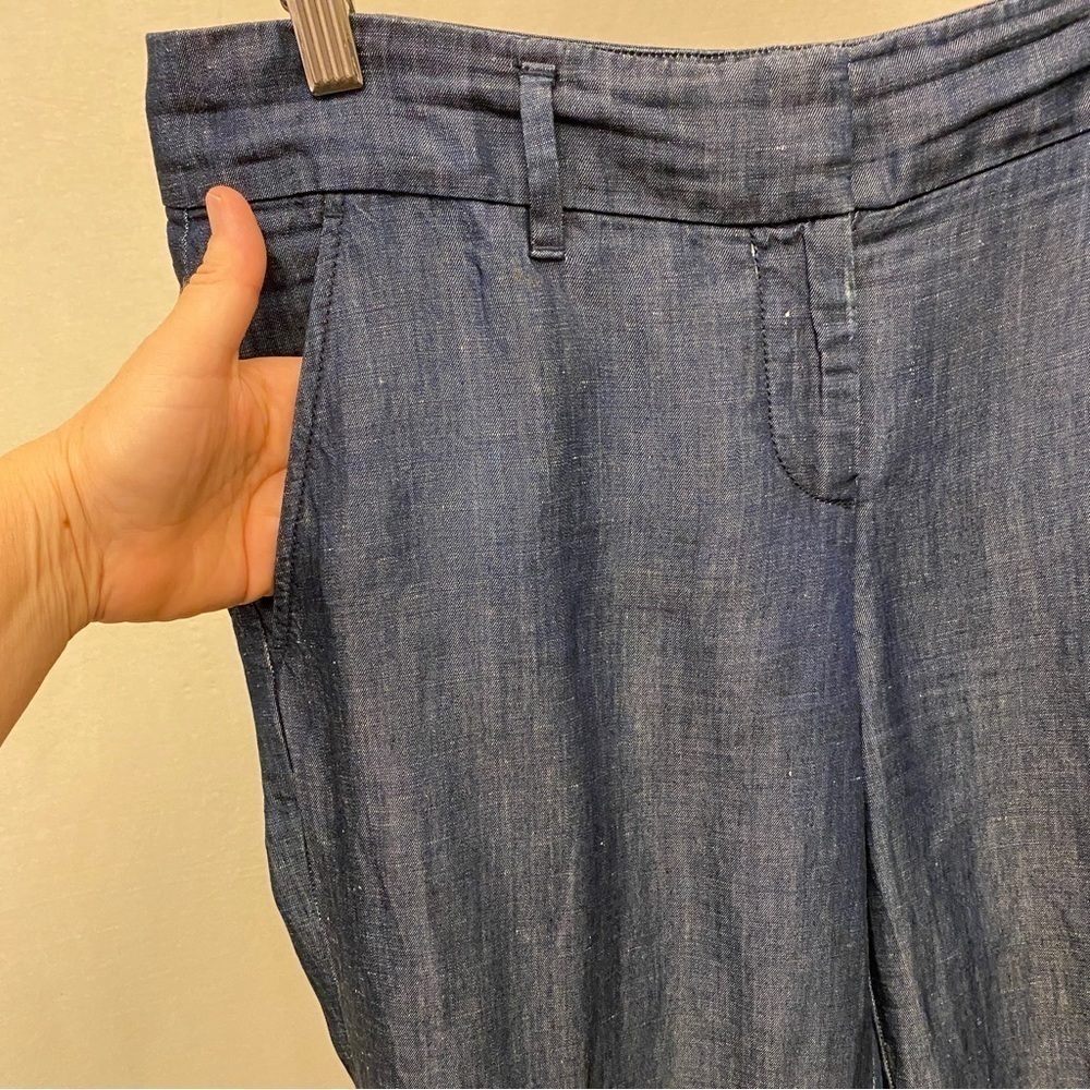 Ann Taylor Size 4 Lyocell / Linen Blend Pants Chambray Blue Womens Mid Rise - Picture 6 of 15